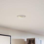 Prios Deckeneinbauleuchte Fibur, weiß, Zink, Ø 8,2 cm, 3er