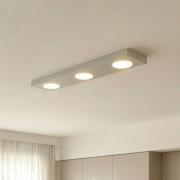 Deckenlampe Hero grau-beige, 55 x 12 cm, 3-fl., Metall GX53