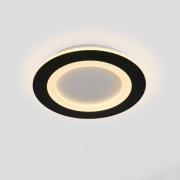 LED-Deckenlampe Ringo, Ø 25 cm, schwarz/weiß Eisen/Acryl CCT