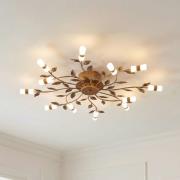 Lindby LED-Deckenleuchte Bentas, bronze, Metall, Ø 80cm
