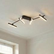 Lindby LED-Deckenleuchte Eldrin, 4-flg., schwarz,Lichtleiste