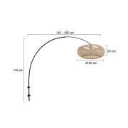 Wandleuchte Sparkled Light 4404ZW, schwarz/Bambus natur, E27