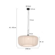 Hängeleuchte Sparkled Light, Nylon creme, Ø 60 cm, E27