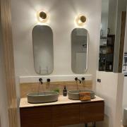 EBB & FLOW Wandleuchte HORIZON SURFACE, beige, Glas, Ø 29 cm