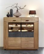 Highboard 145cm GERANO von Wohn-Concept Wildeiche massiv / Keramik ant...