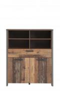 Highboard CLIF von Forte Old-Wood Vintage / Beton