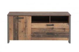 TV-Unterschrank 140 cm CLIF von Forte Old-Wood Vintage / Beton