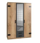 Kleiderschrank Industrial Look mit Spiegel und Schubladen LIVERPOOL 13...