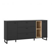 Sideboard DECYMA von Forte Schwarz / Artisan Eiche