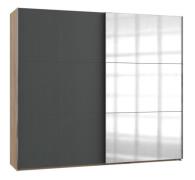 Schwebetürenschrank 2trg mit 1 Spiegel LEVEL36 A von WIMEX Grau