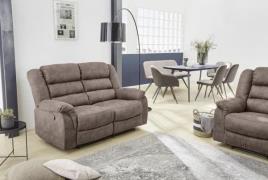 Fernsehsessel XXL CLEVELAND 2 inkl Liegefunktion Vintage Grau/Braun