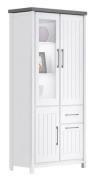 Miami Hochvitrine Kiefer massiv Weiss