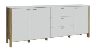 Sideboard inkl. 3 Türen und 3 Schukästen SAITAMA von Forte Grau / Eich...
