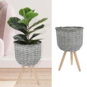 Pflanzkorb auf Fuß 42 cm hoch von Cepewa Grau 1 Stück