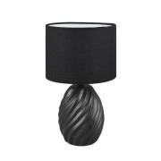 Tischleuchte 1xE14 ?18cm Keramik / Stoff Schwarz Matt