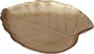 TELLER Dekoschale ca. 19 cm Blatt Gold 1 Stück Glas Gelb