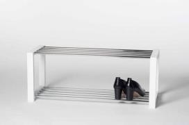 Schuhregal 2-stöckig LUIS von Intra direct Weiss / Chrom