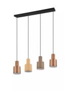 Pendelleuchte 4xE27 Taupe / Beige / Coffee 1 Stück Metall Hellbraun
