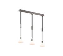 Pendelleuchte 3xE27 1 Stück Metall / Glas Weiß, Hellgrau