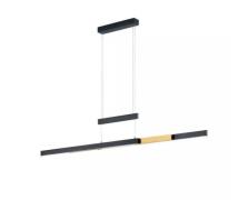 LED-Pendelleuchte 1x45W Messing 1 Stück Metall Schwarz, Gelb