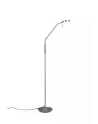 LED-Stehlampe ca. 145 cm hoch Nickel 1 Stück Metall Hellgrau