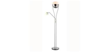 LED-Stehlampe ca. 180 cm hoch mit Dimmfunktion Silber 1 Stück Metall H...