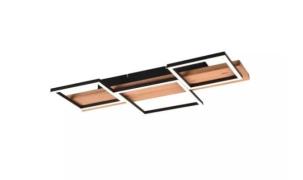 LED-Deckenleuchte Switch-Dimmer Matt 1 Stück Metall / Holz Schwarz, He...