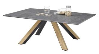 Couchtisch mit Massivholzapplikation MIA von Stolkom Keramik anthrazit