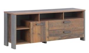 TV-Unterschrank 160 cm CLIF von Forte Old-Wood Vintage / Beton