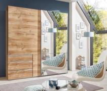 Schwebetürenschrank 2trg mit 1 Spiegel LEVEL36 A von WIMEX Braun