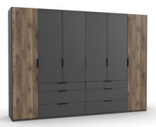 Kleiderschrank 3m breit WINNIPEG von FRESHTOGO dunkelbraun