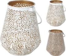 TEELICHTHALTER mit Griff 1 Stück ca. 15 cm 2 Sorten unsortiert Weiß / ...