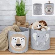 Aufbewahrungskorb 1 Stück von 2 Sorten Filz Hellgrau