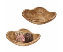 Deko-Schale 1 Stück geflammt ca. 29x7x25 cm Holz