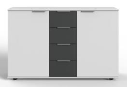 Kommode 2-trg 4 Schubladen VALENCIA von Wimex Weiß / Graphit