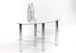 Couchtisch Wave von Stolkom Klarglas / Edelstahl