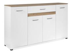 Sideboard 4-türig ABS Kante Weiß / Artisan