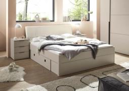 Bett ca. 180x200 cm inkl. schubkästen Kaschmir / Kopfteil gepolstert