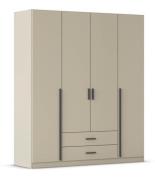 Drehtürenschrank 181 cm breit 4-trg. inkl. 2 Schubkästen Champagner