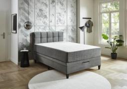 Boxspringbett 140x200 cm inkl. Bettkasten und Topper, TFK Matratze H2/...