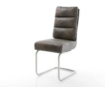 Freischwinger Pela-Flex Mikrofaser Grau Antik Freischwinger rund Edels...