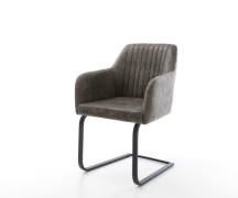 Freischwinger Greg-Flex Mikrofaser Grau Antik Freischwinger flach Schw...