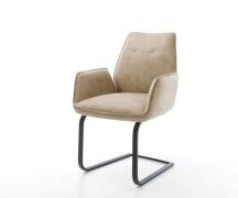 Freischwinger Zoa-Flex Mikrofaser Beige Vintage Freischwinger flach Sc...