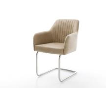Freischwinger Greg-Flex Mikrofaser Beige Vintage Freischwinger rund Ed...
