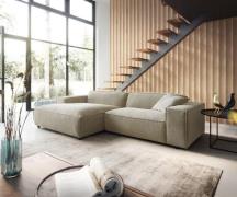 Ecksofa Tenso 280x165 cm Chenille Beige Recamiere links