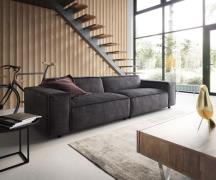 Big-Sofa Tenso 285x105 cm Velour Anthrazit