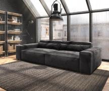 Big-Sofa Sirpio XL 270x130 cm Mikrofaser Schwarz