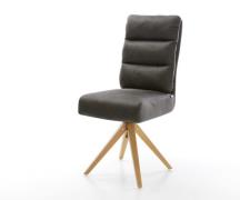 Esszimmerstuhl Pela-Flex Mikrofaser Anthrazit Vintage Holzgestell kant...