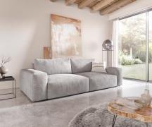 Big-Sofa Lanzo XL 270x130 cm Cord Silbergrau