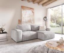 Ecksofa Lanzo L 260x160 cm Cord Silbergrau Recamiere variabel